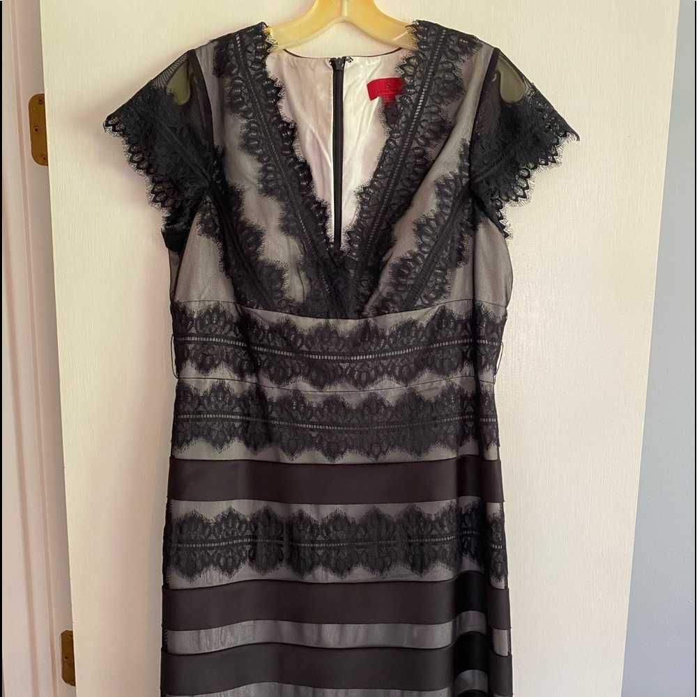 JS Collections Lace Little Black Sexy Dress